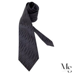 ZEGNA Current Black & Gray Abstract Art Luxury Silk Tie Italy W: 3" EX COND